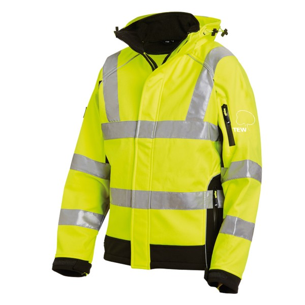 FHB FELIX Warnschutz-Softshell-Jacke EN-20471-3 gelb-schwarz