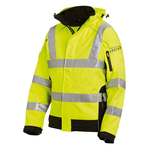 PROTON ENGINEERS - FHB FELIX Warnschutz-Softshell-Jacke EN-20471-3 gelb-schwarz
